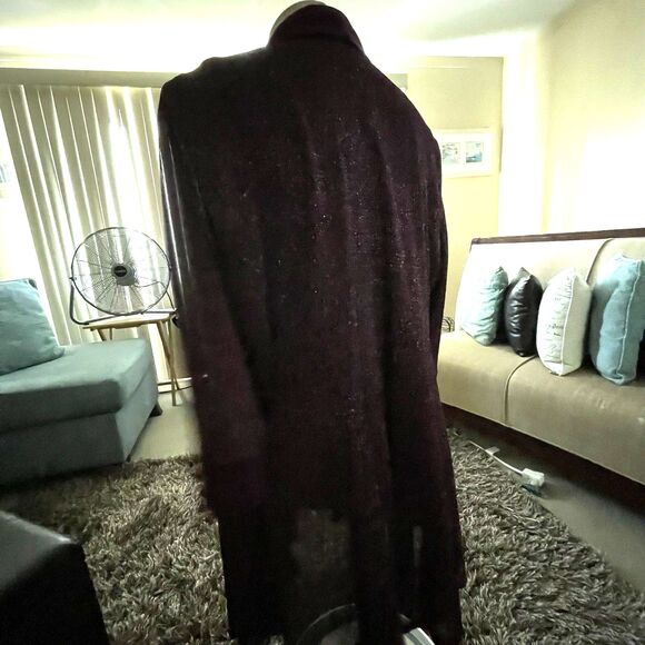 R & M Richards Women's Purple Metallic Open Front Jacket Plus Size 20W Wedding - Picture 8 of 14